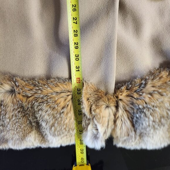 Vintage Cuddle Coat Beige Wool Coat with Faux Fur Trim Size M - Picture 7 of 9